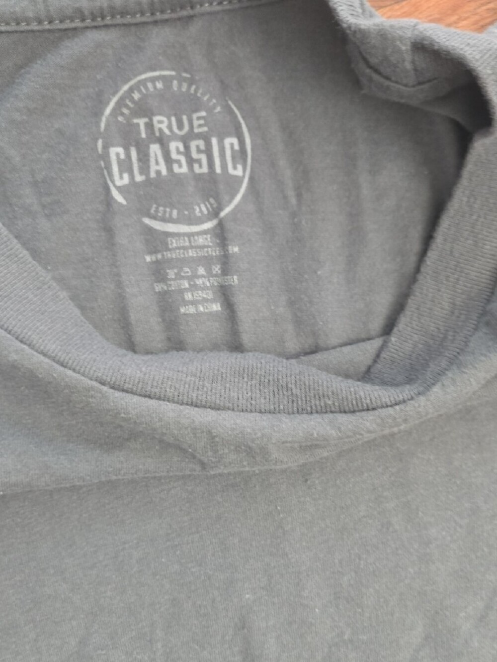 True Classic Tee & Eddie Bauer Men’s Pj's Bottoms. Short Sleeve Crew Tee in Gray - Picture 2 of 4